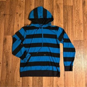 Ocean Current Blue and Black Striped Hoodie